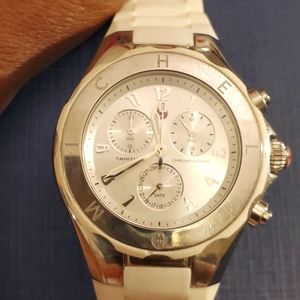 Michele Women's White Tahitan Jelly Bean Watch, 40 MM